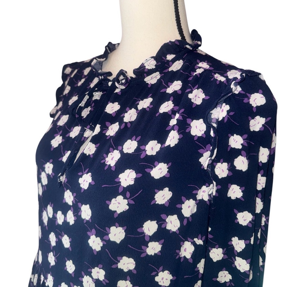 J. CREW Tiered hi neck Peony FLORAL dress women’s size medium - Picture 6 of 17
